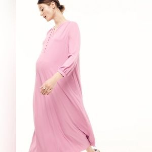 Hatch x J Crew pink maternity dress, brand new with tags/extra buttons, size S-M
